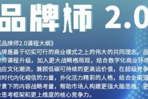 曹成博士《品牌师2.0》全新36节视频课，全体系的品牌构建